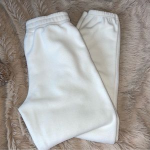 NEW White Soft Material Sweat Pants || Neverworn